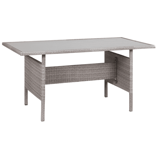 Conjunto de jardim com mesa 8 lugares VITERBO com almofadas Cinzento
