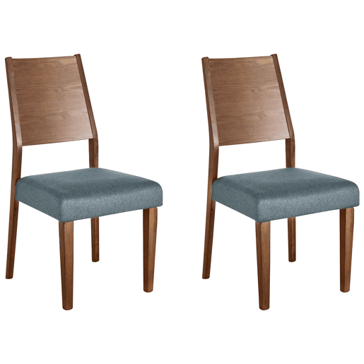 Conjunto de 2 cadeiras de jantar ELMIRA Madeira Cinzento