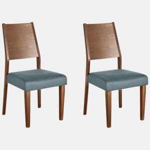 Conjunto de 2 cadeiras de jantar ELMIRA Madeira Cinzento