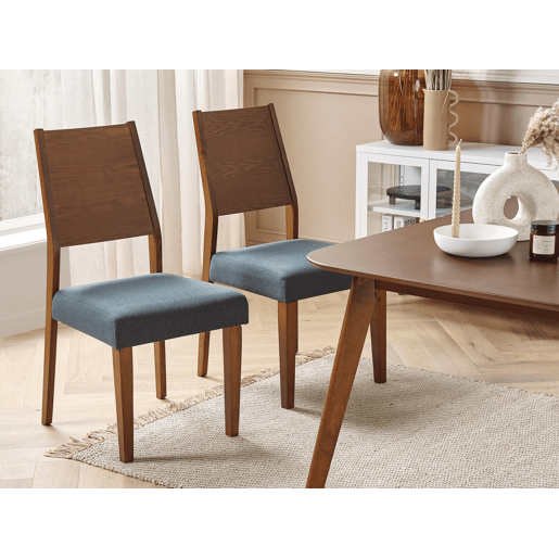 Conjunto de 2 cadeiras de jantar ELMIRA Madeira Cinzento