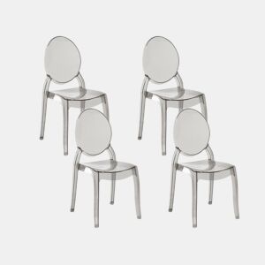Conjunto de 4 cadeiras de jantar MERTON Preto