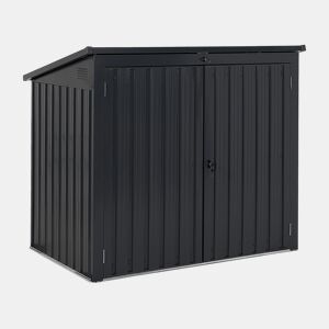 Abrigo de jardim MOENA Metal 158 cm 96 cm Cinzento grafite