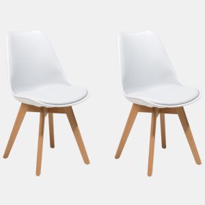 Conjunto de 2 cadeiras de jantar DAKOTA II Branco