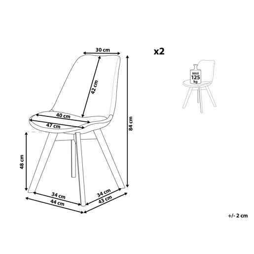 Conjunto de 2 cadeiras de jantar DAKOTA II Branco