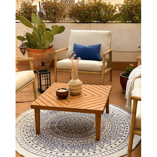 Mesa de centro de jardim BARATTI Madeira de acácia Castanho