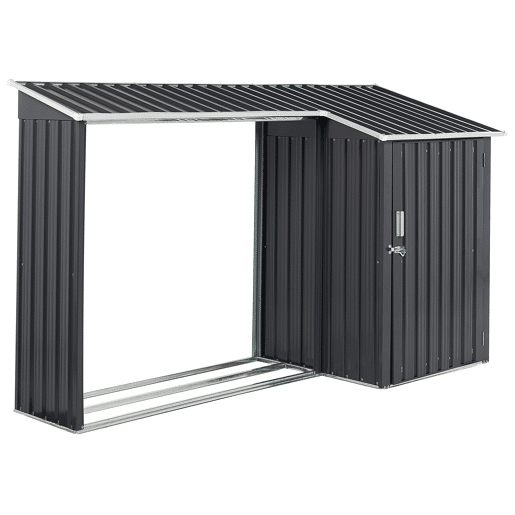 Abrigo de jardim AOSTA Metal 270 cm 105 cm Preto
