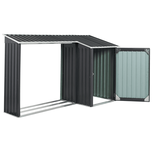 Abrigo de jardim AOSTA Metal 270 cm 105 cm Preto