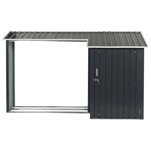 Abrigo de jardim AOSTA Metal 270 cm 105 cm Preto