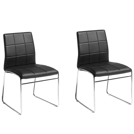 Conjunto de 2 cadeiras de reunião KIRON Pele sintética Preto