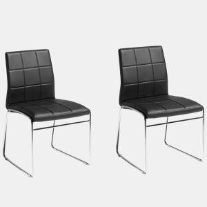 Conjunto de 2 cadeiras de reunião KIRON Pele sintética Preto
