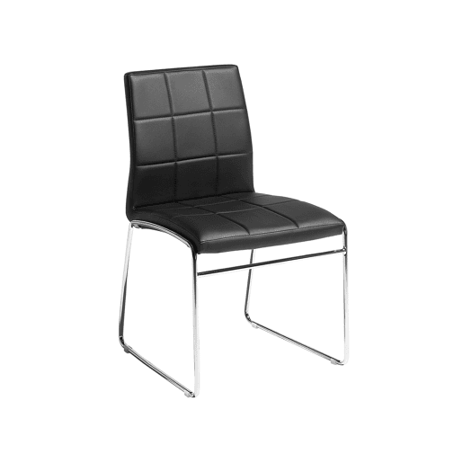 Conjunto de 2 cadeiras de reunião KIRON Pele sintética Preto