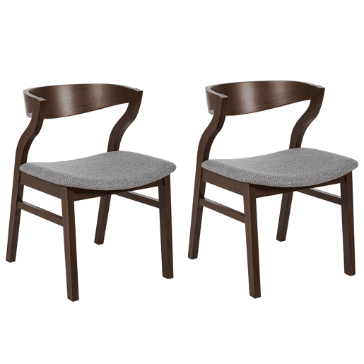 Conjunto de 2 cadeiras de jantar MAROA Madeira Cinzento claro