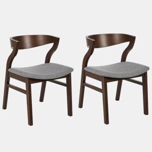 Conjunto de 2 cadeiras de jantar MAROA Madeira Cinzento claro