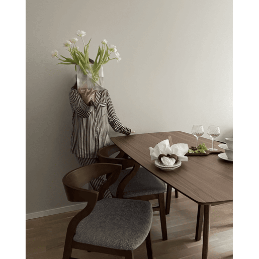 Conjunto de 2 cadeiras de jantar MAROA Madeira Cinzento claro