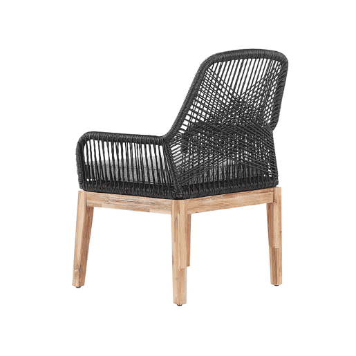 Conjunto de refeições de jardim 4 lugares OLBIA com almofadas Betão Preto