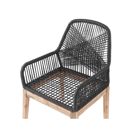 Conjunto de refeições de jardim 4 lugares OLBIA com almofadas Betão Preto