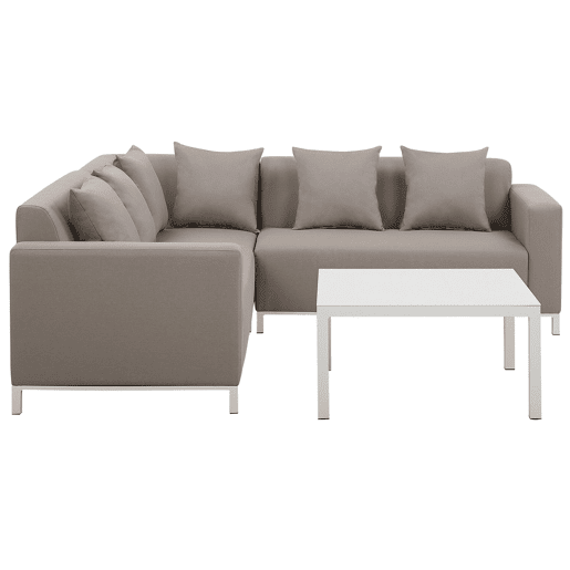 Conjunto de sofás de jardim de canto 5 lugares BELIZE à direita Creme