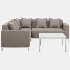 Conjunto de sofás de jardim de canto 5 lugares BELIZE à direita Creme