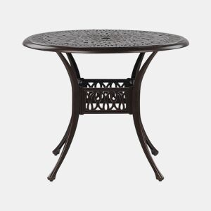 Mesa de jantar de exterior para 4 pessoas ANCONA 90 cm 90 cm Metal Castanho escuro