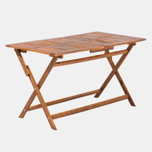 Mesa de refeição de jardim CENTO 140 cm 75 cm Madeira de acácia Castanho
