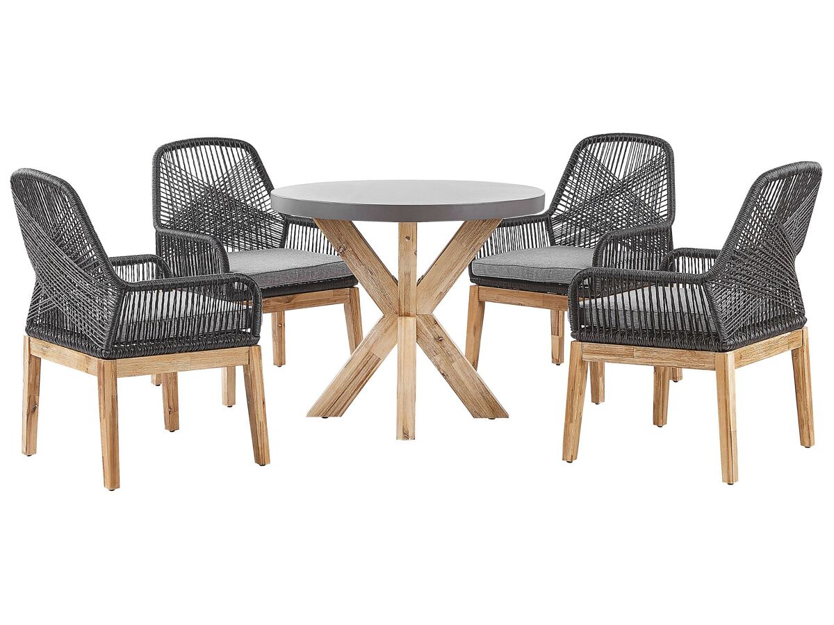 Beliani Conjunto de comedor OLBIA Gris Claro