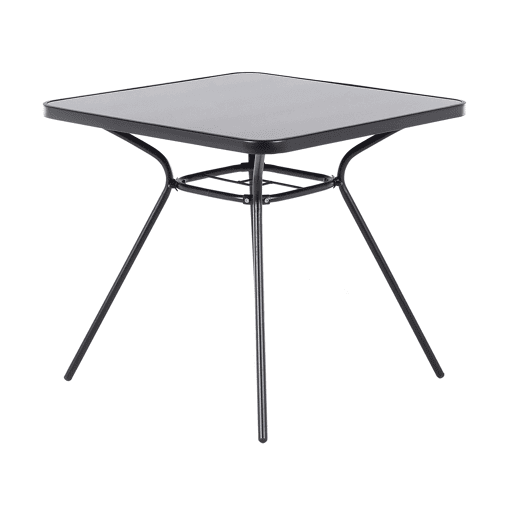 Conjunto de refeições de jardim 4 lugares LIVO Metal Preto Conjunto de refeições de jardim 4 lugares LIVO Metal Preto