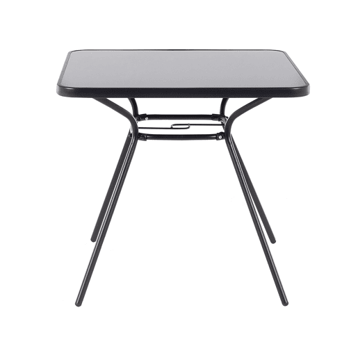 Conjunto de refeições de jardim 4 lugares LIVO Metal Preto Conjunto de refeições de jardim 4 lugares LIVO Metal Preto