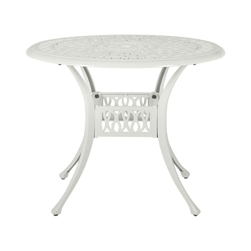 Conjunto de refeições de jardim 4 lugares ANCONA com almofadas Metal Branco creme