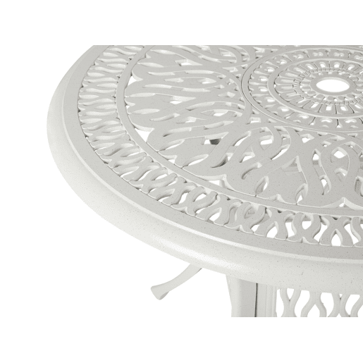 Conjunto de refeições de jardim 4 lugares ANCONA com almofadas Metal Branco creme