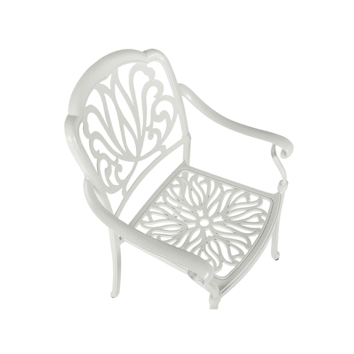 Conjunto de refeições de jardim 4 lugares ANCONA com almofadas Metal Branco creme
