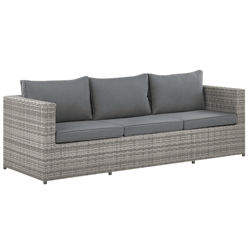 Conjunto de sofás de jardim de canto 5 lugares SABBIA à esquerda Cinzento claro Conjunto de sofás de jardim de canto 5 lugares SABBIA à esquerda Cinzento claro