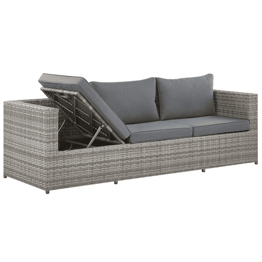 Conjunto de sofás de jardim de canto 5 lugares SABBIA à esquerda Cinzento claro Conjunto de sofás de jardim de canto 5 lugares SABBIA à esquerda Cinzento claro