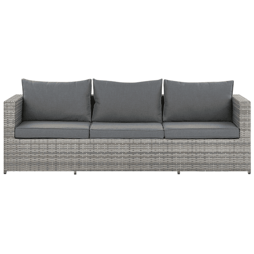 Conjunto de sofás de jardim de canto 5 lugares SABBIA à esquerda Cinzento claro Conjunto de sofás de jardim de canto 5 lugares SABBIA à esquerda Cinzento claro