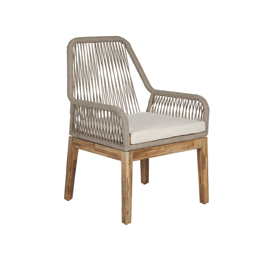 Conjunto de refeições de jardim 4 lugares OLBIA com almofadas Betão Creme