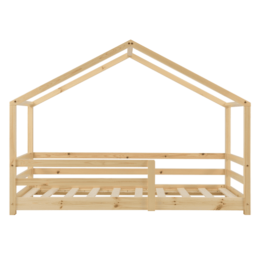 Cama de criança Knätten In House design com estrado em madeira de pinho 70 x 140 cm Natural en.casa.