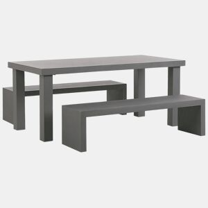 Conjunto de refeições de de jardim com bancos 4 lugares TARANTO Betão Cinzento