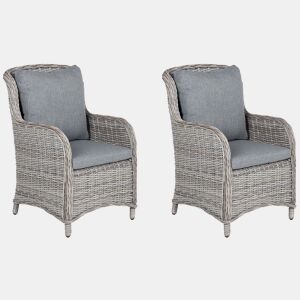 Conjunto de 2 cadeiras de jardim com almofadas CASCAIS Cinzento