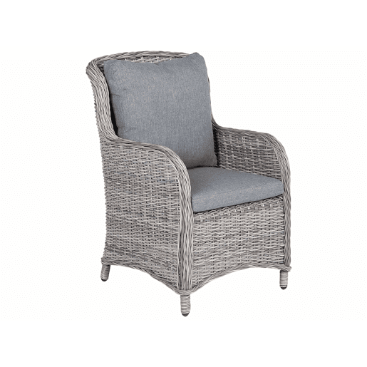 Conjunto de 2 cadeiras de jardim com almofadas CASCAIS Cinzento Conjunto de 2 cadeiras de jardim com almofadas CASCAIS Cinzento