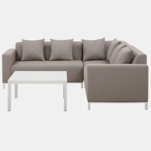 Conjunto de sofás de jardim de canto 5 lugares BELIZE à esquerda Creme