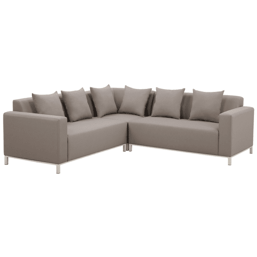 Conjunto de sofás de jardim de canto 5 lugares BELIZE à esquerda Creme Conjunto de sofás de jardim de canto 5 lugares BELIZE à esquerda Creme