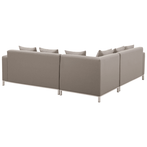 Conjunto de sofás de jardim de canto 5 lugares BELIZE à esquerda Creme Conjunto de sofás de jardim de canto 5 lugares BELIZE à esquerda Creme