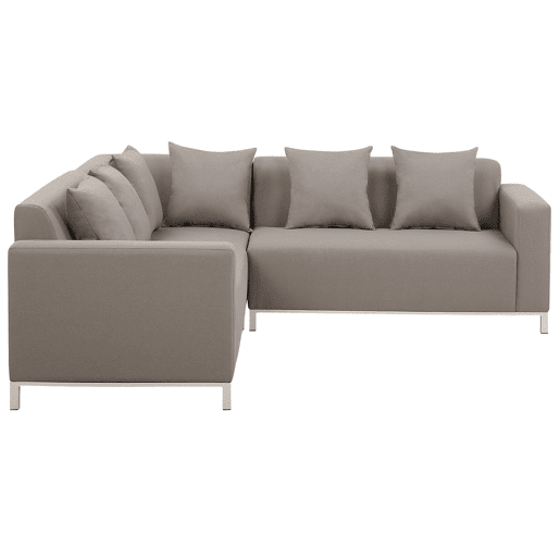 Conjunto de sofás de jardim de canto 5 lugares BELIZE à esquerda Creme Conjunto de sofás de jardim de canto 5 lugares BELIZE à esquerda Creme