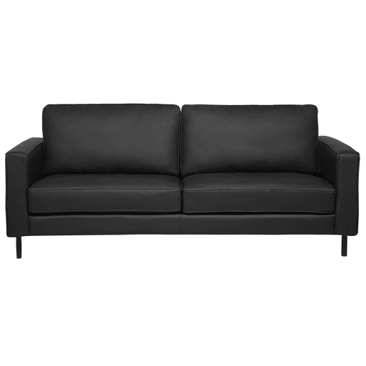 Conjunto de sofás com 3 lugares em pele sintética preta SAVALEN Conjunto de sofás com 3 lugares em pele sintética preta SAVALEN