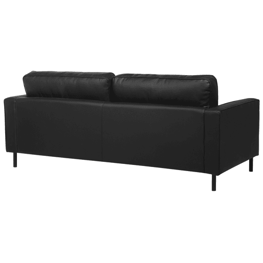 Conjunto de sofás com 3 lugares em pele sintética preta SAVALEN Conjunto de sofás com 3 lugares em pele sintética preta SAVALEN