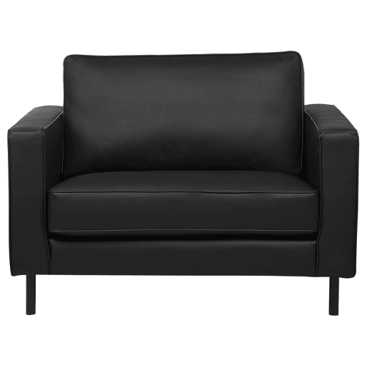 Conjunto de sofás com 3 lugares em pele sintética preta SAVALEN Conjunto de sofás com 3 lugares em pele sintética preta SAVALEN