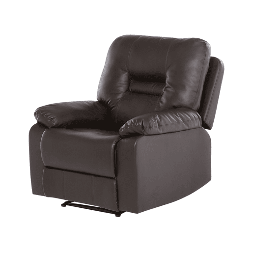 Conjunto de sala de estar reclinável manual BERGEN Pele sintética Castanho 6 lugares