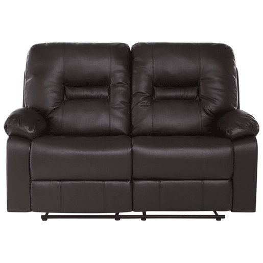 Conjunto de sala de estar reclinável manual BERGEN Pele sintética Castanho 6 lugares
