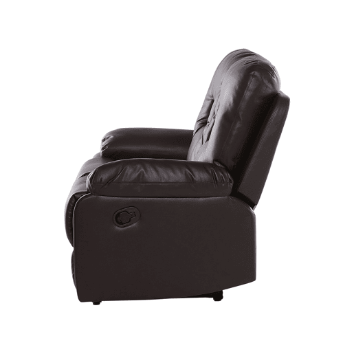Conjunto de sala de estar reclinável manual BERGEN Pele sintética Castanho 6 lugares