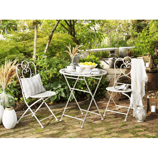 Mesa bistrô TRIESTE 70 cm 70 cm Metal Creme claro