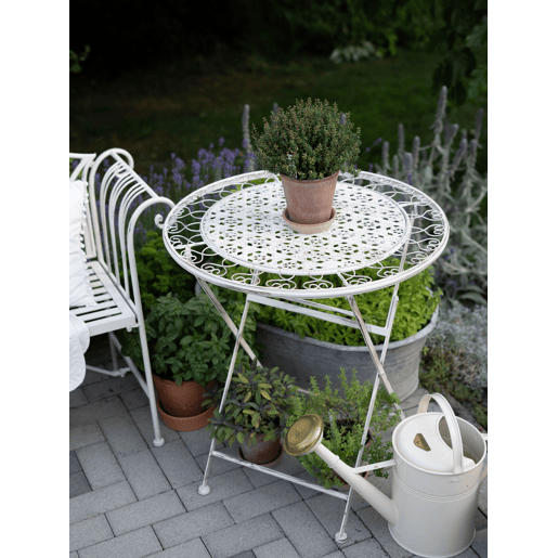Mesa bistrô TRIESTE 70 cm 70 cm Metal Creme claro